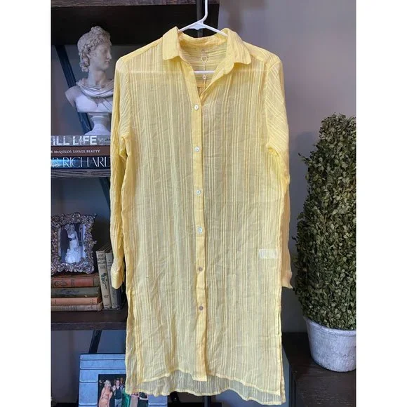 PQ Shea Cover Up Button Down Citrine Yellow Size XS/S - Picture 8 of 12